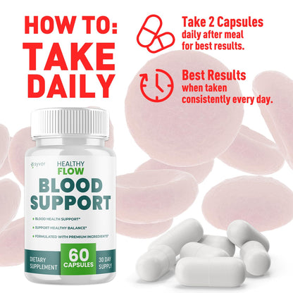Healthy Flow Blood Support Capsules - 2 Pack (120 Capsules) | All-Natural Formula