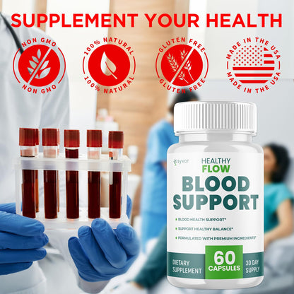 Healthy Flow Blood Support Capsules - All-Natural, 60 Capsules