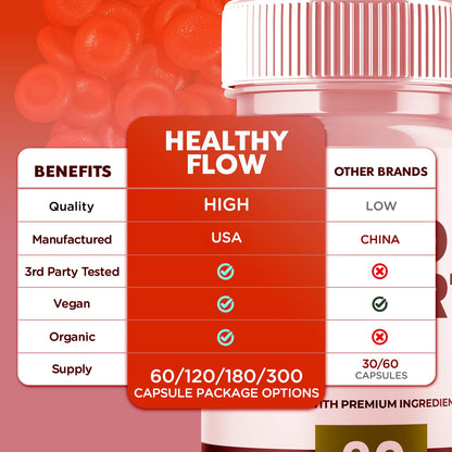 Healthy Flow Blood Support Capsules - All-Natural, 60 Capsules
