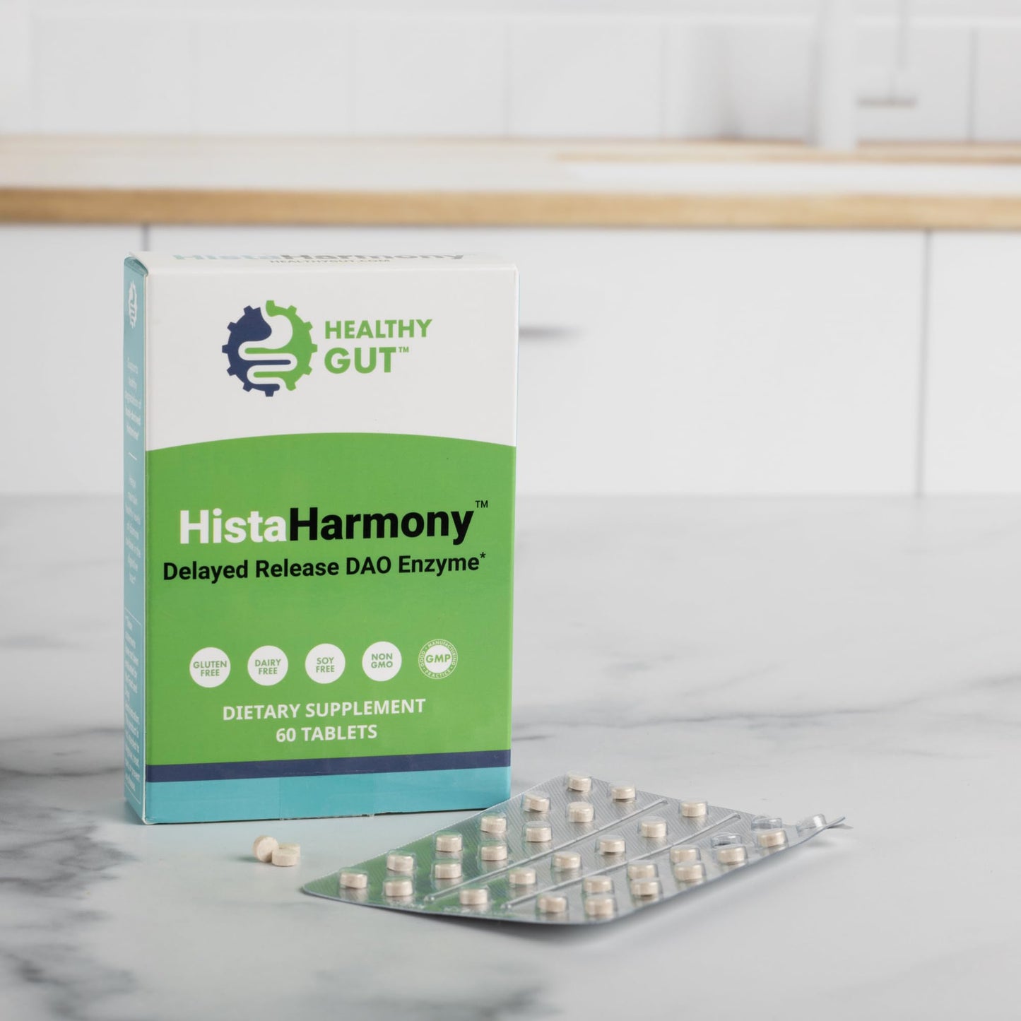 Healthy Gut HistaHarmony DAO Enzyme Supplement – 30,000 HDU, Delayed Release, 60 Servings