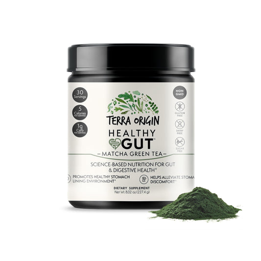Healthy Gut Matcha Green Tea – 30 Servings with L-Glutamine, Zinc, Glucosamine & Slippery Elm Bark