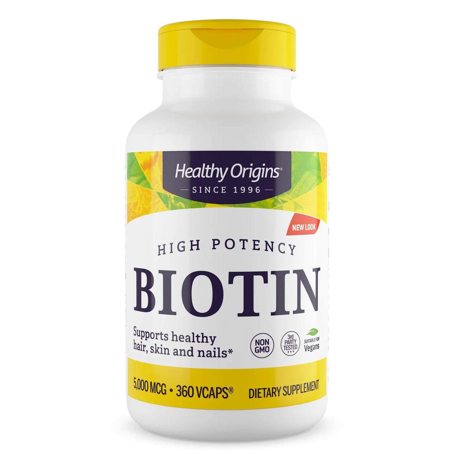 Healthy Origins Biotin 5,000 mcg – 360 Veggie Caps | Hair & Nail Support