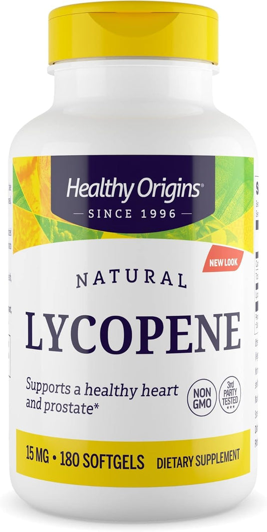 Healthy Origins Lycopene 15 mg – Natural, Non-GMO, Gluten Free | Skin & Prostate Support, 180 Softgels