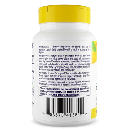 Healthy Origins Pycnogenol 150 mg – French Maritime Pine Bark Extract, Non-GMO, Vegan, 60 Veggie Capsules