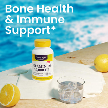 Healthy Origins Vitamin D3 10,000 IU - Non-GMO, High Potency, 360 Softgels