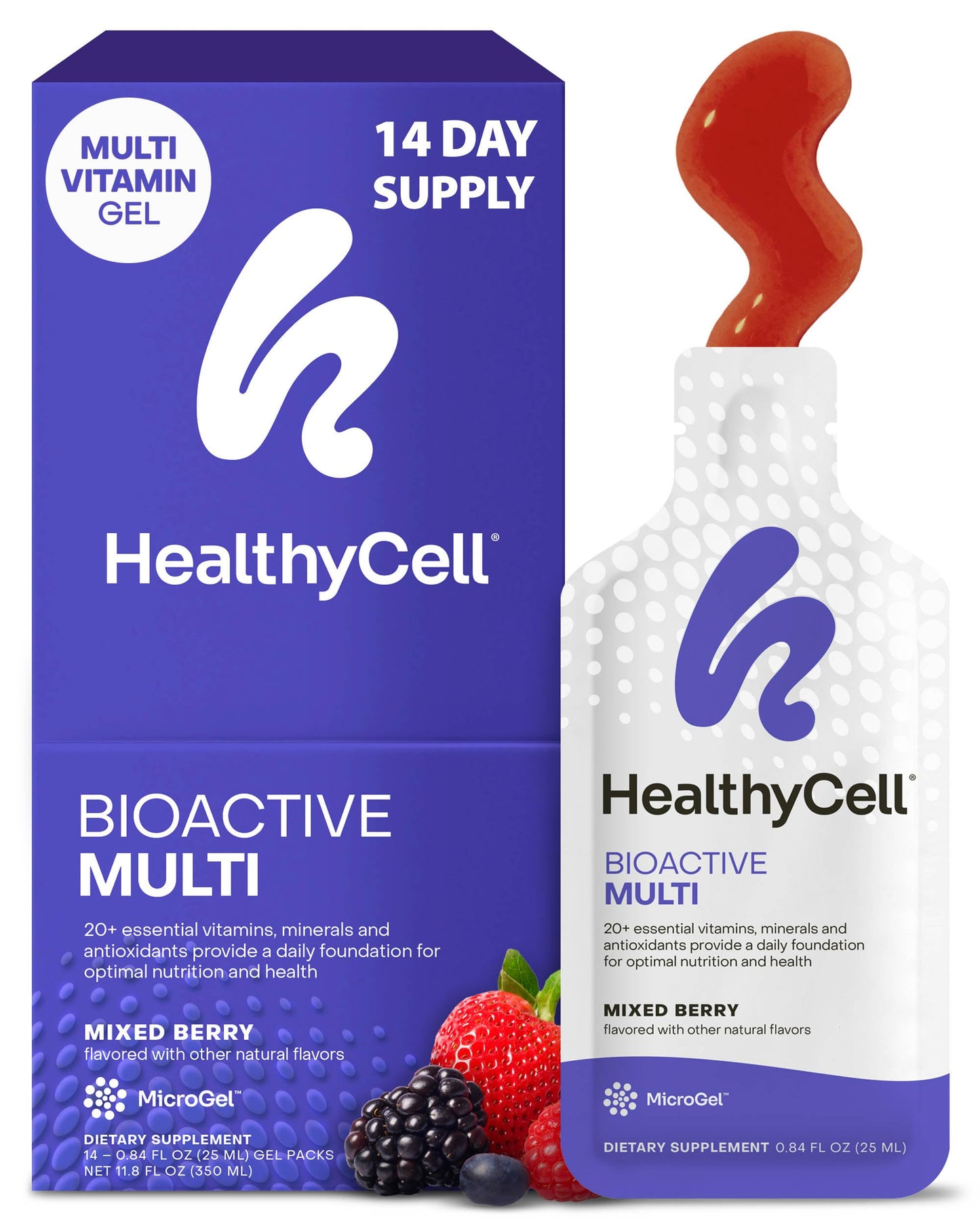HealthyCell Bioactive Daily Liquid Multivitamin – 20+ Vitamins & 14 Gel Packs