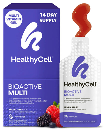HealthyCell Bioactive Daily Liquid Multivitamin – 20+ Vitamins & 14 Gel Packs