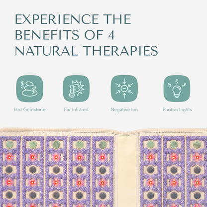 HealthyLine TAJ Far Infrared Heating Pad with Natural Gemstones – 40x18 Inches