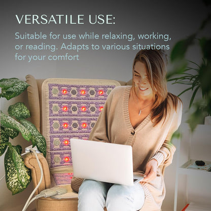 HealthyLine TAJ Far Infrared Heating Pad with Natural Gemstones – 40x18 Inches
