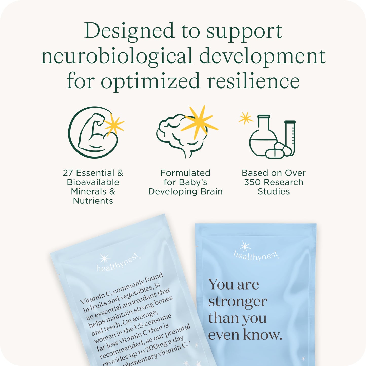 HealthyNest 2nd Trimester Prenatal Vitamin | Fetal Brain Development Support | 31 Day Supply