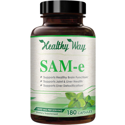 HealthyWayRx 1500mg SAM-e Supplement | High-Strength S-Adenosyl-L-Methionine for Brain, Mood & Liver Support