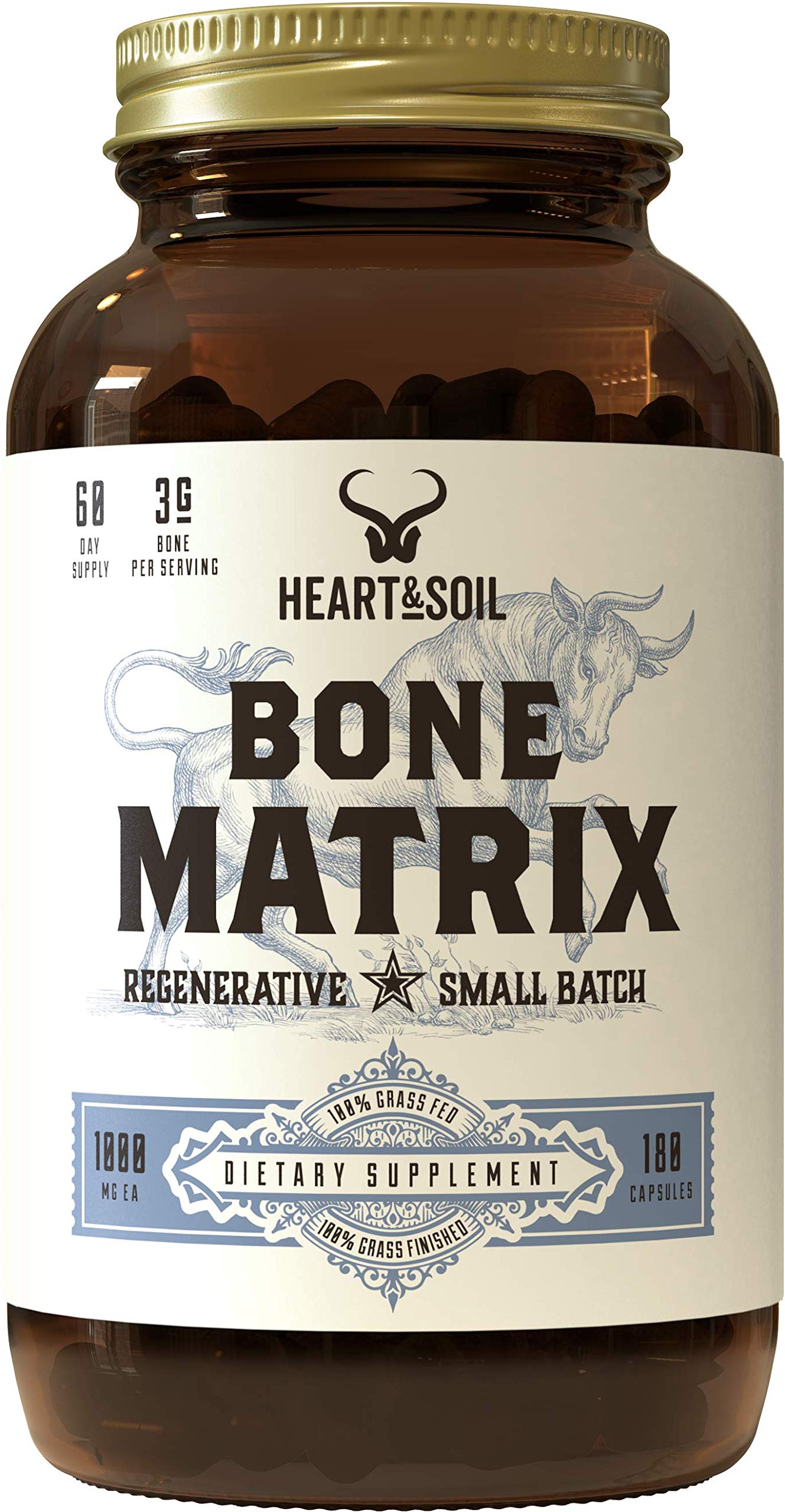 Heart & Soil Grass-Fed Bone Matrix — Joint Health & Flexibility (180 Capsules)