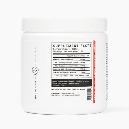 CoQ10 + Omega-3 + Vitamin E | Heart, Body & Mind Health | Gluten Free