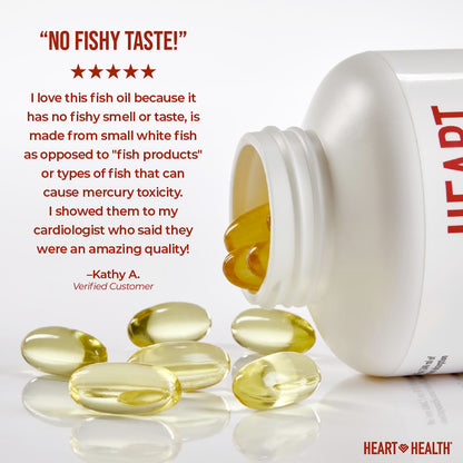 Heart Health Essential Omega-3 Fish Oil with Vitamin E – High EPA & DHA (60 Servings) | Gluten-Free & Non-GMO