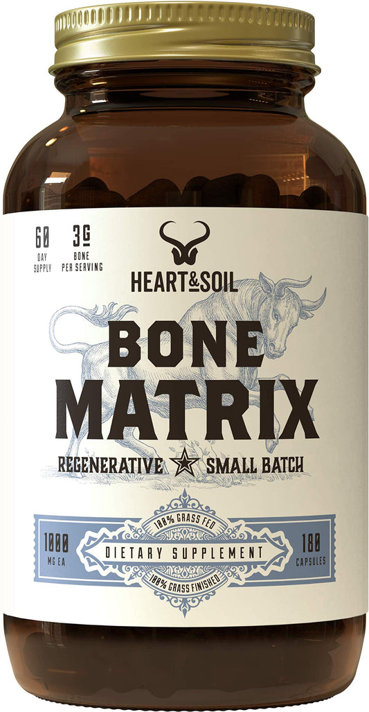 Heart & Soil Grass-Fed Bone Matrix — Joint Health & Flexibility (180 Capsules)