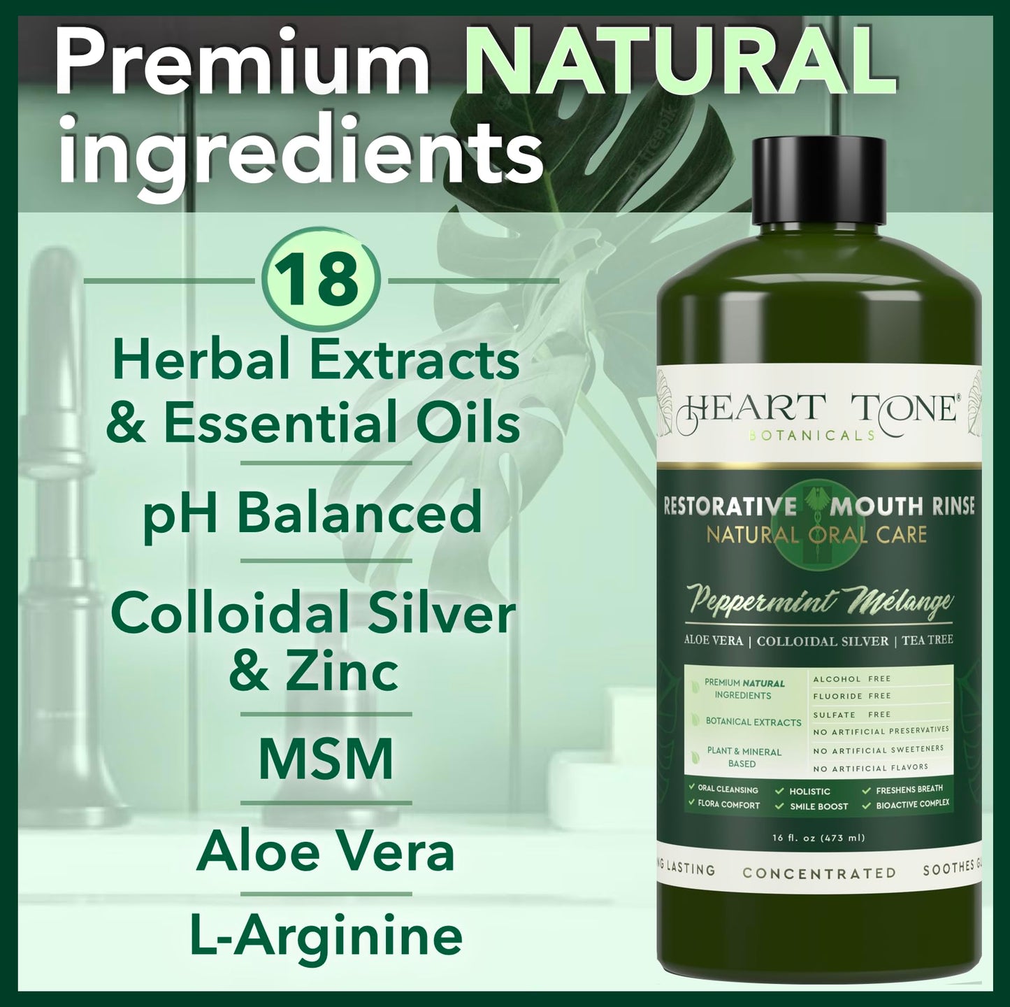 Heart Tone Botanicals Nano Silver Mouthwash – All Natural, Fluoride Free