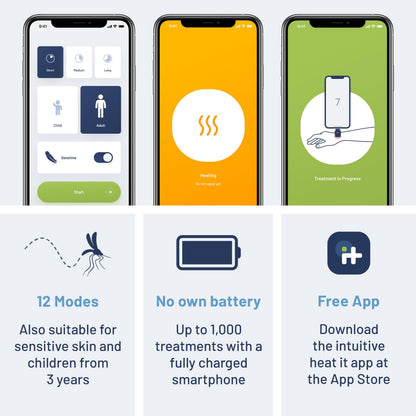 heat it - Smartphone-Powered Insect Bite Healer | Chemical-Free Heat Therapy (USB-C)