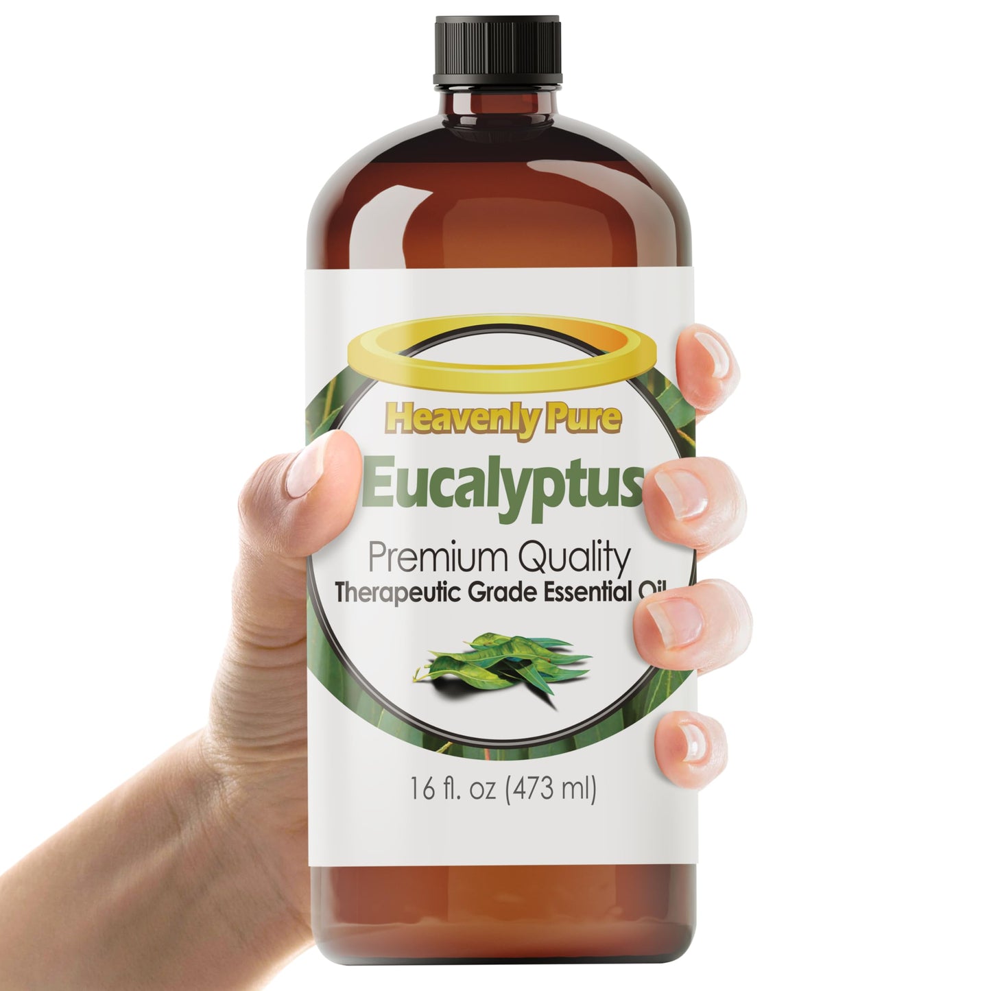 Heavenly Pure Eucalyptus Essential Oil 16 oz | Large 473 ml Amber Bottle for Diffuser, Humidifier & Spray