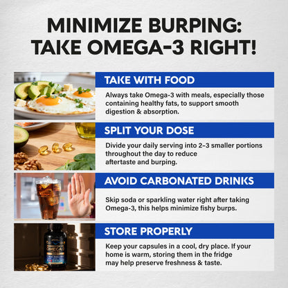 Omega 3 Fish Oil 3600 mg | EPA & DHA, Lemon Flavor, Made in USA