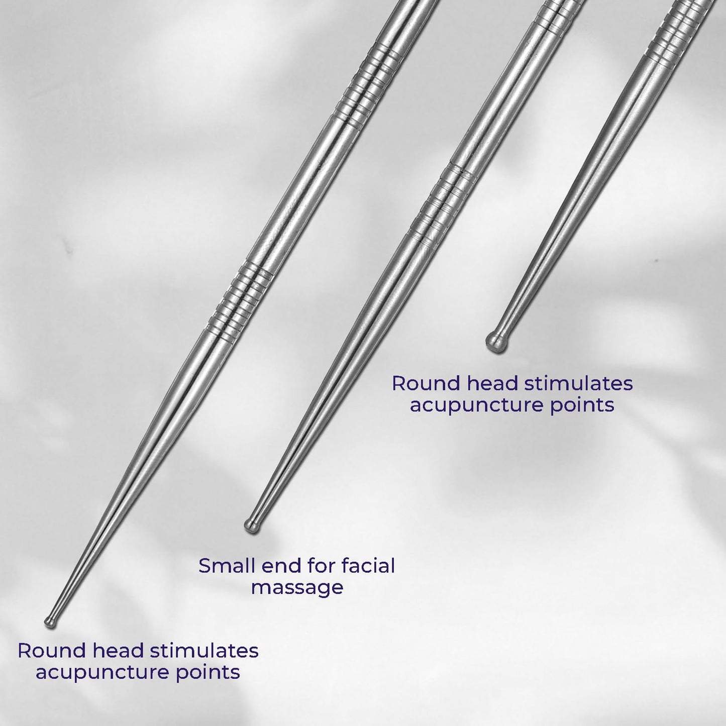 Heclia Facial Reflexology Massager - Stainless Steel Acupuncture Pen (6Pcs)