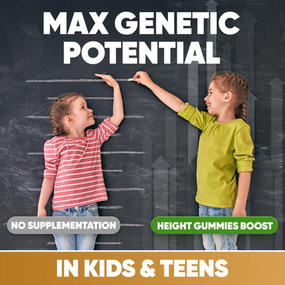 HighSpot Height Growth Gummies – Calcium 100mg, Magnesium Glycinate 30mg, Zinc 6mg, K2 D3 25mcg | Grow Tall Maximizer Multivitamin