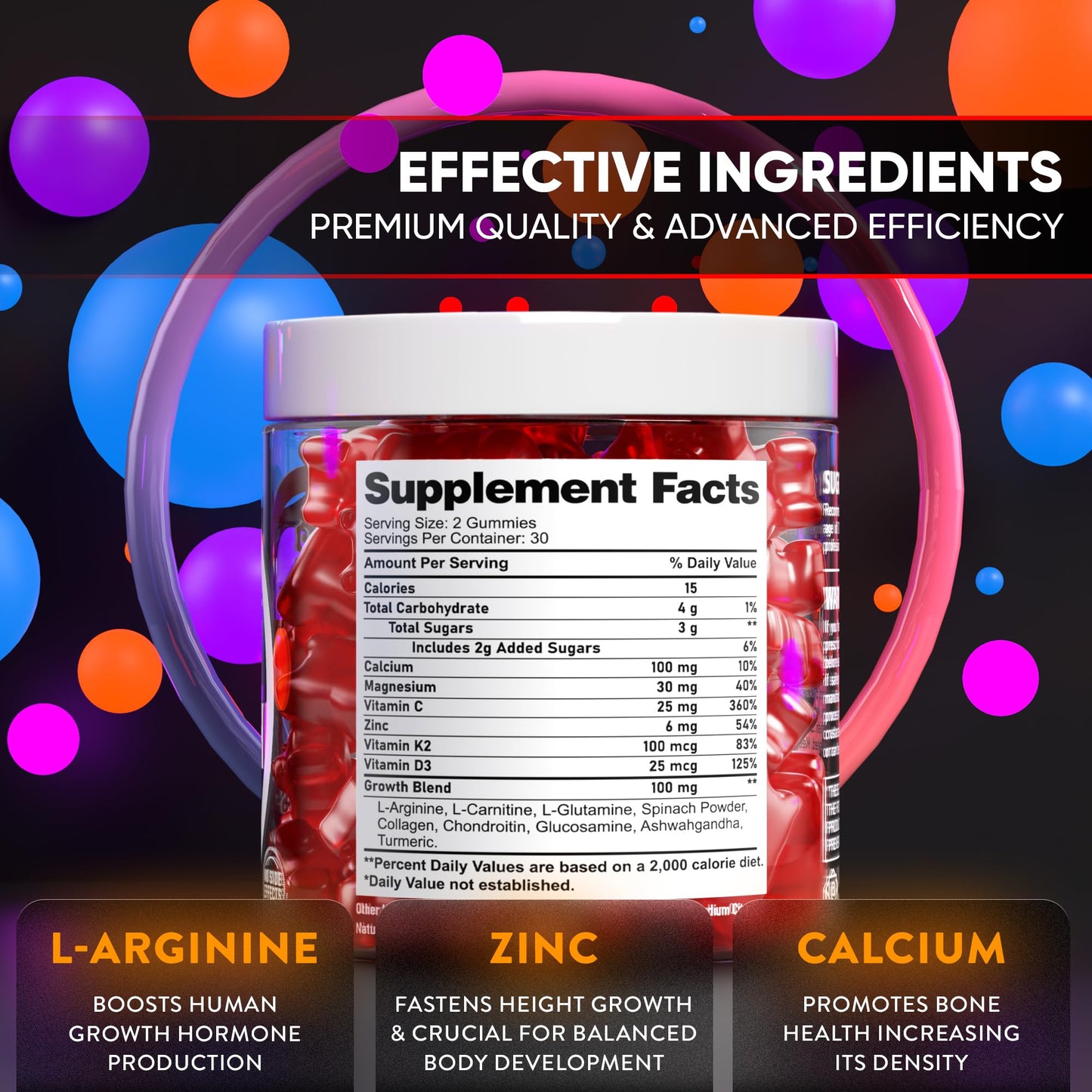 BTQ BIOTEQUE LAB BIOTEQUELAB Height Growth Gummies – Multivitamin for Teens, Kids & Adults
