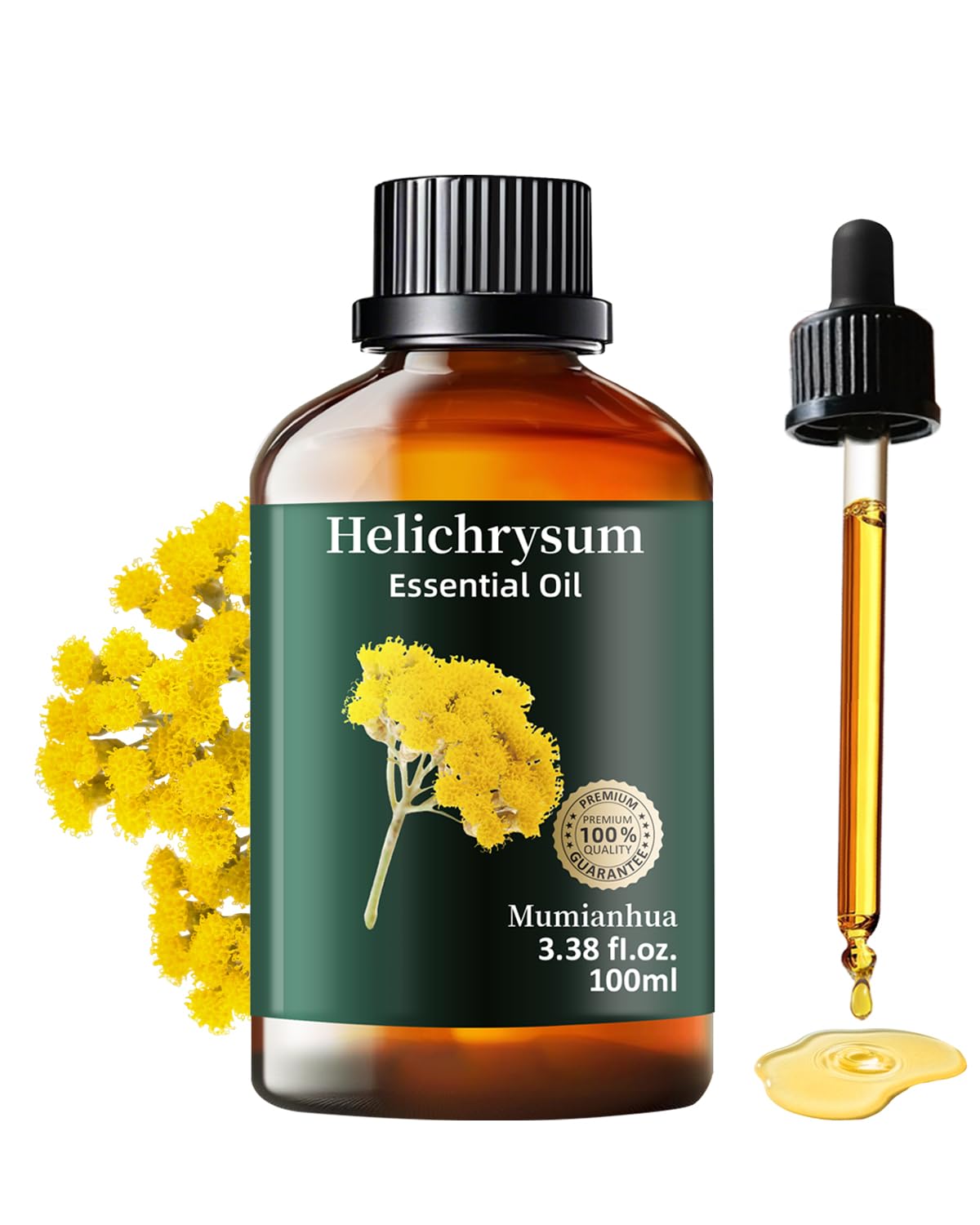 Helichrysum Essential Oil Pure - Mumianhua Helichrysum Oil (3.38 Fl oz)