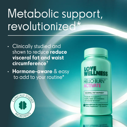 Love Wellness Hello Burn Activate – Visceral Fat Support (HT BPL1) 30 Count