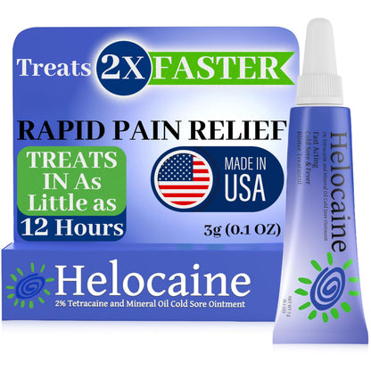 Helocaine Fast-Acting Cold Sore & Mouth Pain Relief Ointment — 3g Tube