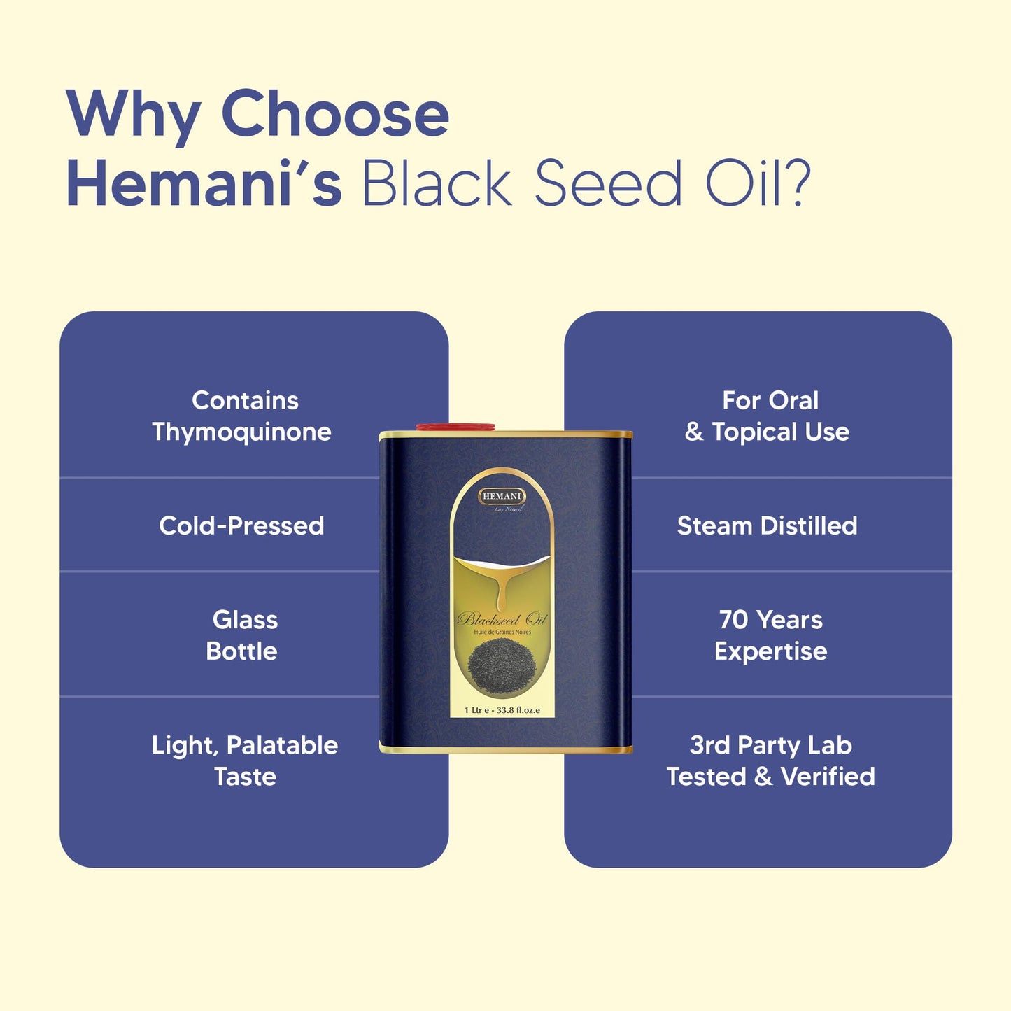 Hemani Black Seed Oil 1000ml – Cold Pressed Nigella Sativa Oil for Digestive Health, Brain Function & Immune Support
