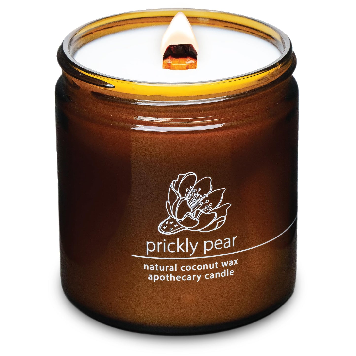 Hemlock Park Crackling Wood Wick Candle – Coconut Wax, 16 oz, Desert Prickly Pear