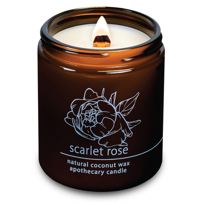 Hemlock Park Crackling Wood Wick Candle - 8 oz, Scarlet Rose