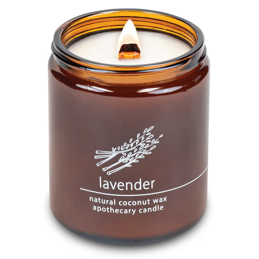 Hemlock Park Crackling Wood Wick Candle – Handcrafted Lavender 8 oz
