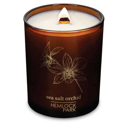 Hemlock Park Wood Wick Candle – Sea Salt Orchid, 7.2 oz, Natural Coconut Wax