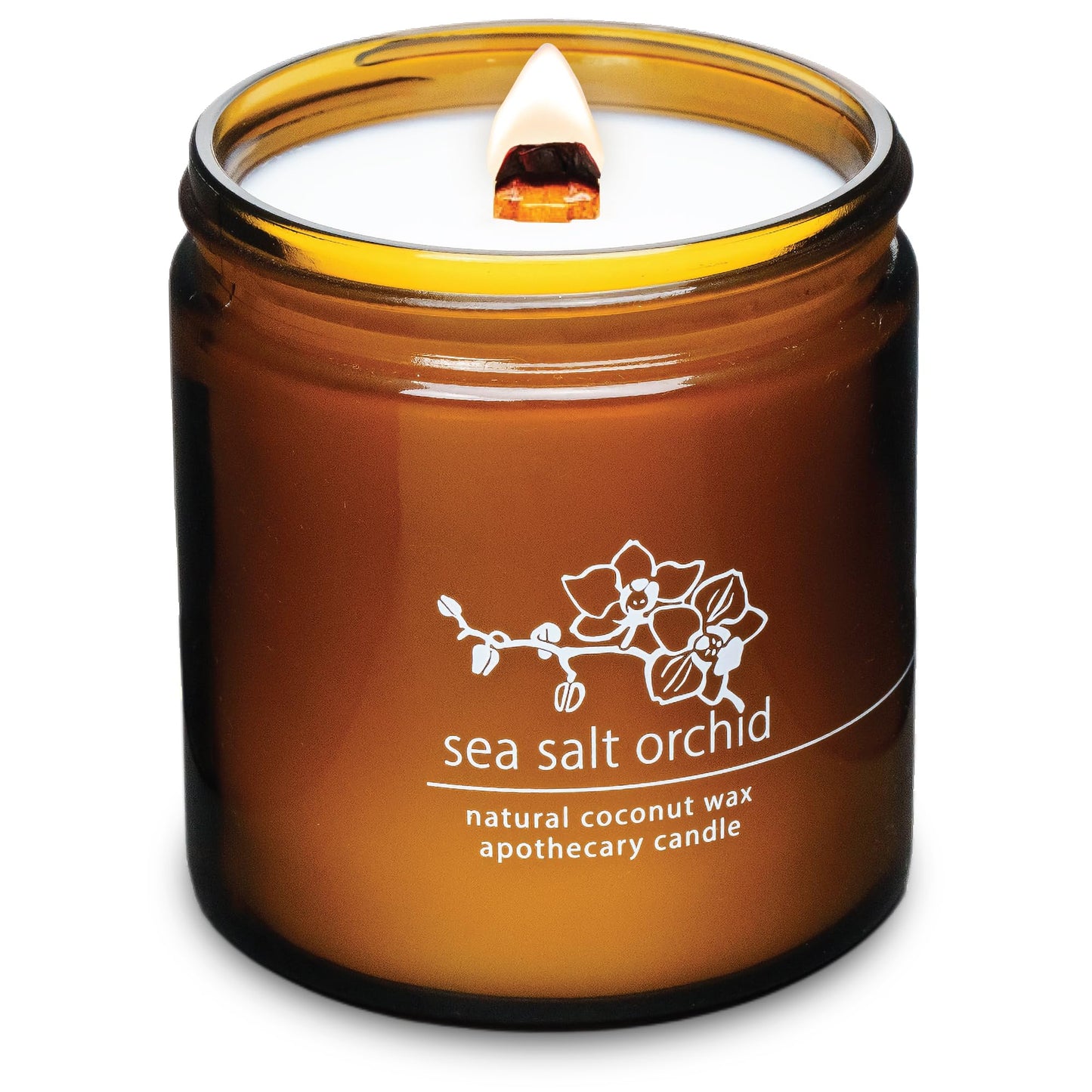 Hemlock Park Crackling Wood Wick Candle – 16 oz Sea Salt Orchid | Handcrafted