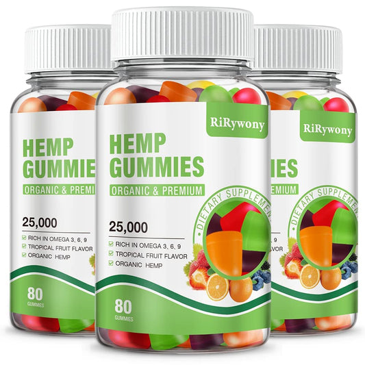 Hemp Gummies (3 Packs) – High Potency Organic Hemp Oil Extract, 240 Count