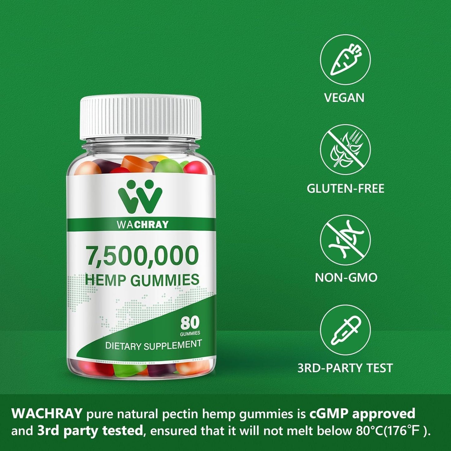Hemp Gummies from Organic Hemp Plant - High Potency for Sleep & Pain Relief (3-Pack)