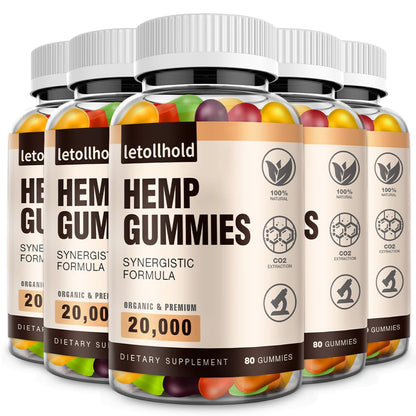 Hemp Gummies Edibles – Advanced Extra Strength Hemp Oil (Low Sugar, 5 Packs)