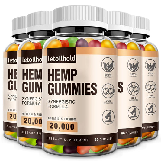 Hemp Gummies Edibles – Advanced Extra Strength Hemp Oil (Low Sugar, 5 Packs)