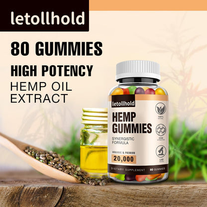 Hemp Gummies Edibles – Advanced Extra Strength Hemp Oil (Low Sugar, 5 Packs)