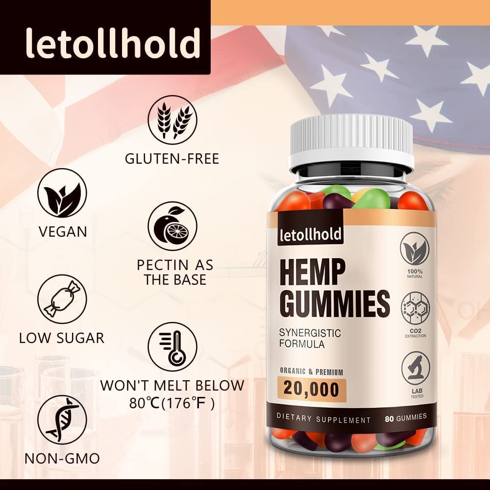 Hemp Gummies Edibles – Advanced Extra Strength Hemp Oil (Low Sugar, 5 Packs)