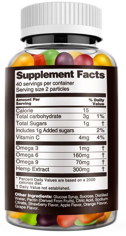 Hemp Gummies Edibles – Advanced Extra Strength Hemp Oil (Low Sugar, 5 Packs)