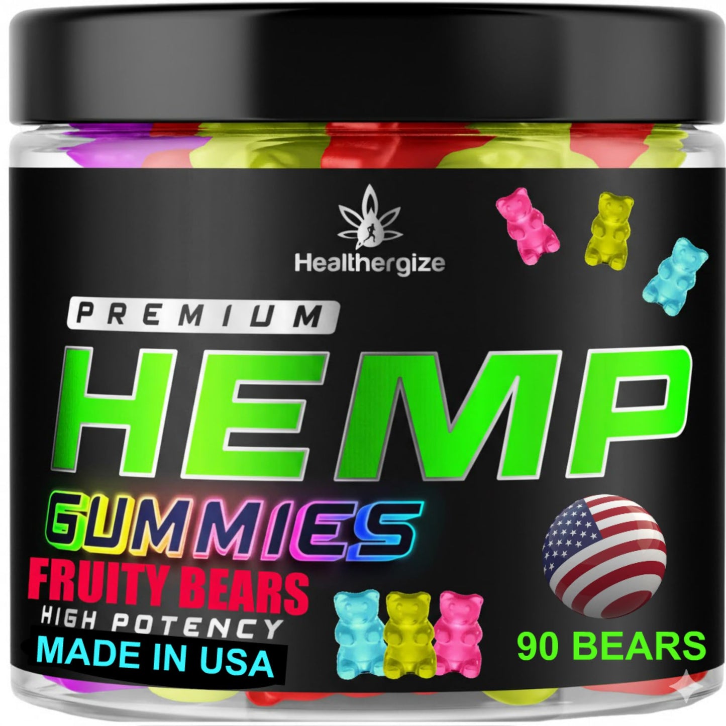 Hemp Gummies Premium Hemp Oil Gummy Bears – Natural Calm, Sleep Support | Made in USA