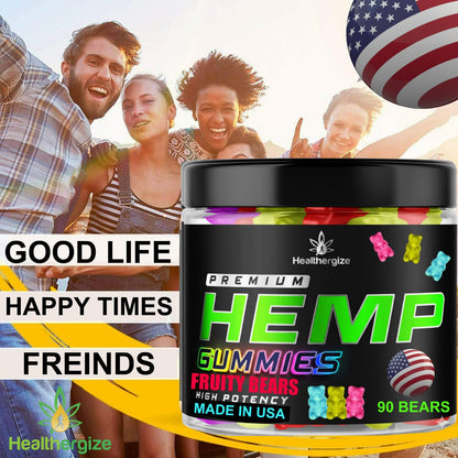 Hemp Gummies Premium Hemp Oil Gummy Bears – Natural Calm, Sleep Support | Made in USA