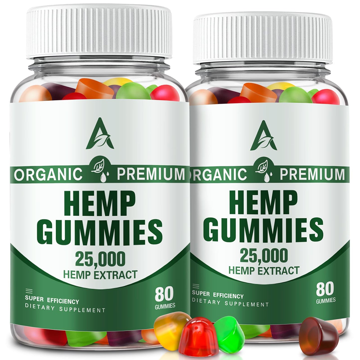 Hemp Gummies High Potency – Sleep, Anxiety & Pain Relief | Organic Extra Strength Hemp Gummies (2 Packs)