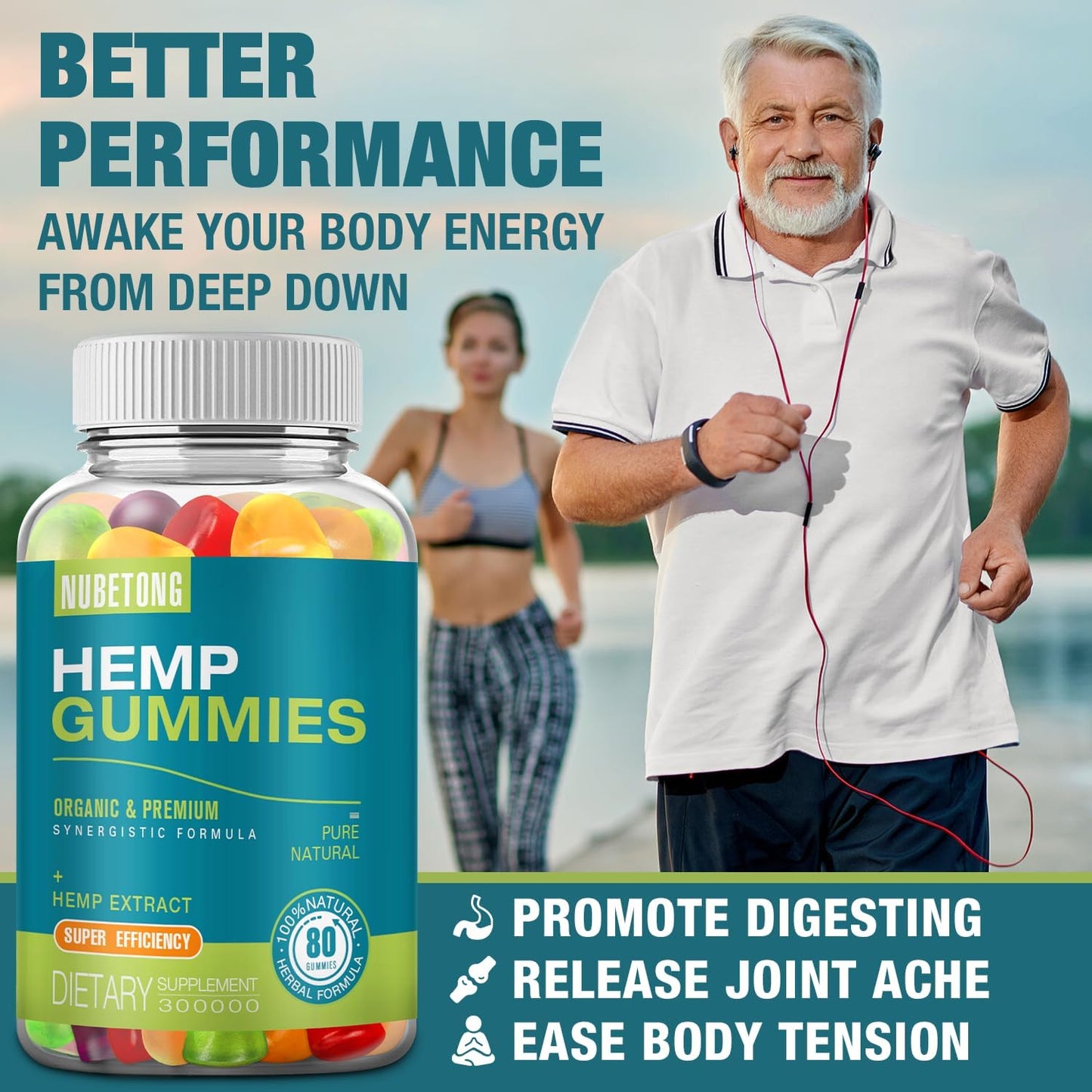 Hemp Gummies for Sleep, Anxiety & Pain - High Potency Organic Hemp Oil Gummies for Adults