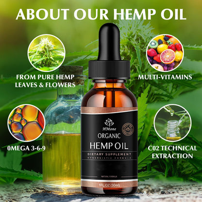 Hemp Oil 4-Pack Maximum Strength – Pure CO2 Extract Drops, 100% Natural
