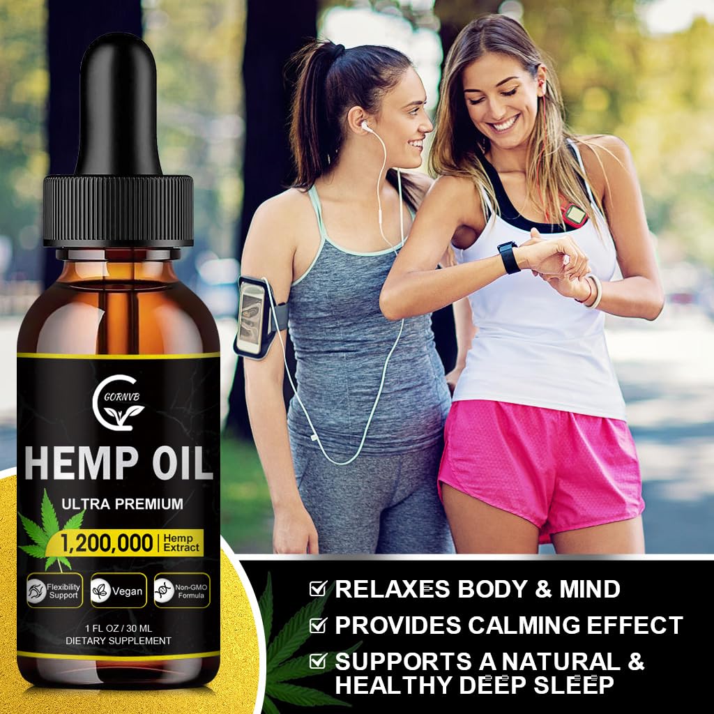 (4-Pack) High Potency Hemp Oil - Immune Support, Focus & Relaxation