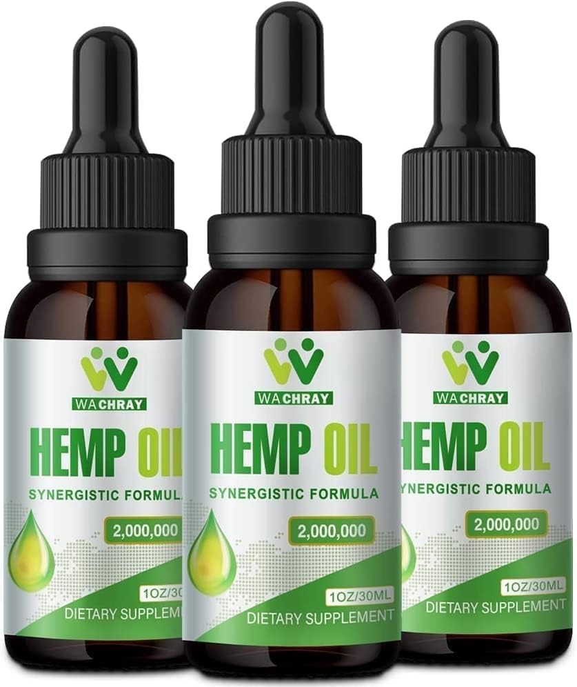 Hemp Oil Drops (3 Pack) High Potency – Focus Calm & Mood | CO2 Extracted, Vegan, Non-GMO