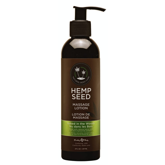 Hemp Seed Massage Lotion – Naked in The Woods (8 oz) – Vegan, Cruelty-Free
